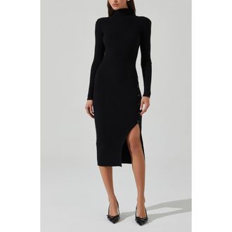 ASTR the Label Soryn Long Sleeve Sweater Dress in Black at Nordstrom Rack, Size X-Small