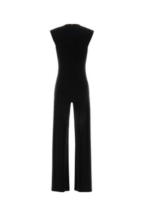 Norma Kamali Womens Black Jersey Jumpsuit Exterior: Polyester Elastane Tute
