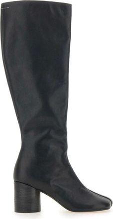 Maison Margiela Schoenen, Dames, Zwart, 37 EU, Leer, Anatomic Stitch leren laarzen