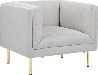 Beliani Beliani - Sill&oacute;n Moderno Tapizado Con Reposabrazos De Tela Gris Moen