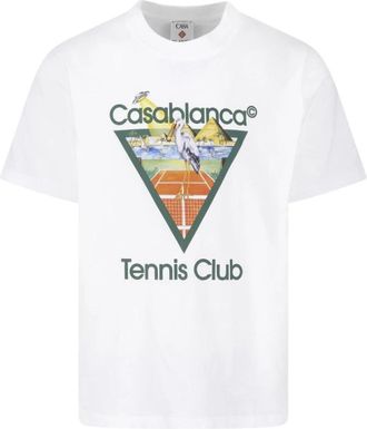 Casablanca Tennis Club print T-shirt - Heren - T-shirts - Wit - M - Tops