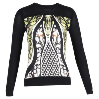 Peter Pilotto Printed Sweater in Black Wool