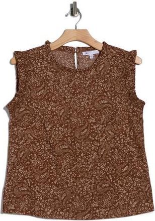 Daniel Rainn Smocked Ruffle Tank in Mocha at Nordstrom Rack, Size X-Large