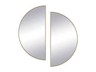 Vente-Unique Juego de 2 espejos semicirculares design de metal - Ancho 50 x Alt. 100 cm - Dorado - GAVRA
