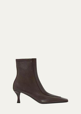 Proenza Schouler 60mm Trap Stretch Leather Ankle Boots