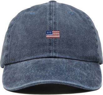 Dalix USA Flag Dad Cap in Washed Navy Blue at Nordstrom