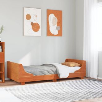 Berkfield Home Bed Frame without Mattress Wax Brown 75x190 cm Small Single Solid Wood Pine