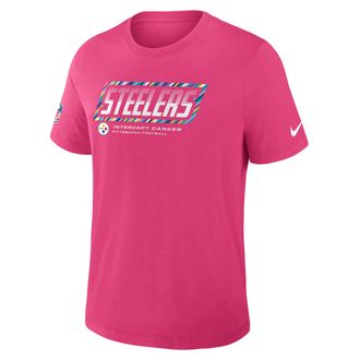 Nike Pittsburgh Steelers Crucial Catch Sideline Nike Mens Dri-FIT NFL T-Shirt in Pink | 034J68XZUS-F9R