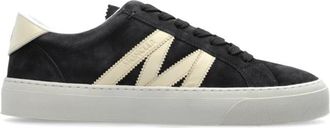 Moncler Monaco Logo Lage Sneakers - Dames - Sneakers - Blauw - 39 1/2 EU - Leer - Schoenen