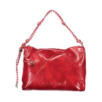 Desigual Schoudertas met reli&euml;flogo - Dames - Tassen - Rood - Maat: ONE Size Leer