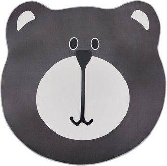 Beliani Beliani - Alfombra De Poli&eacute;ster Marr&oacute;n Negro Beige Claro 120 Cm Oso Pelo Corto Colargol