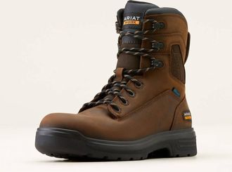 Ariat Mens Turbo 8 Waterproof Work Boot In Rich Brown