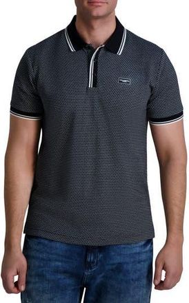 Karl Lagerfeld Textured Performance Knit Polo in Black at Nordstrom Rack, Size Medium