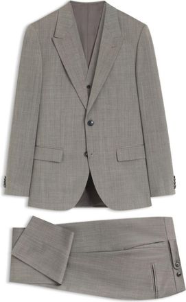 HUGO BOSS Three-piece slim-fit suit in wool-blend poplin