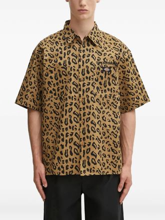 Wacko Maria T-shirt a maniche corte con stampa leopardata - Marrone