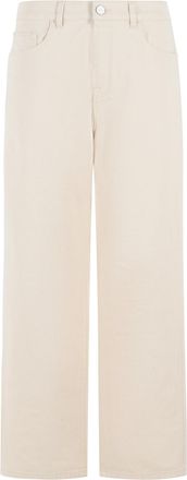R&oacute;he Bruun Baggy Jeans In Cream Cotton