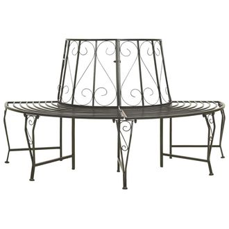 vidaXL Vidaxl - Banco Para &Aacute;rbol De Jard&iacute;n Semicircular Acero 160 Cm