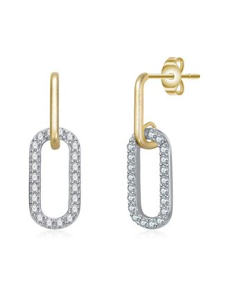 Rachel Glauber 14K Plated Cz Drop Earrings