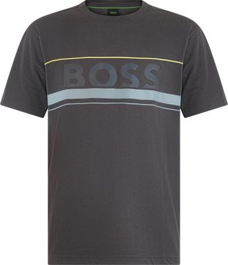 HUGO BOSS Korte Mouw Katoenen T-shirt - Heren - T-shirts - Grijs - 2XL - Katoen - Tops