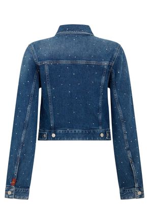 7 For All Mankind Womens Denim Jacket Blue Shine Cotton