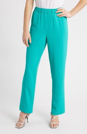 Ming Wang Cr&ecirc;pe de Chine Pants in Emerald Awe at Nordstrom, Size Large