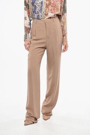 Saint Laurent Pantaloni in Seta a Tinta Unita Saint Laurent