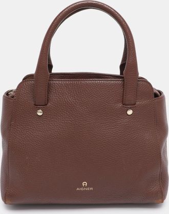 Aigner Brown Leather Satchel