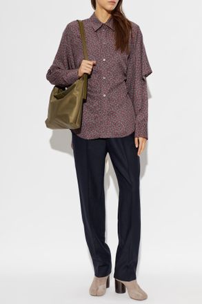 Maison Margiela Wool Trousers, Womens, Navy Blue