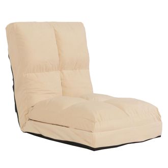 Hhg Sill&oacute;n De Suelo Hhg 914, Sill&oacute;n Plegable Sill&oacute;n Plegable Sill&oacute;n Funcional, Funci&oacute;n Dormir Plegable Estructura De Acero Terciopelo, Beige