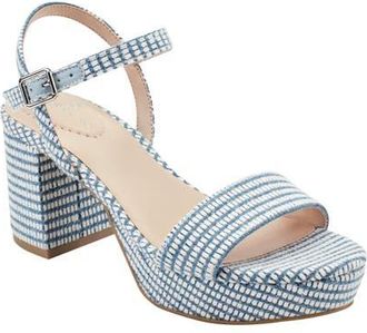 Bandolino Pennie Ankle Strap Platform Sandal in Medium Blue at Nordstrom, Size 7.5