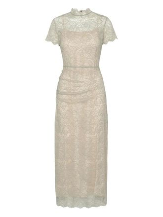 Rotate Midi-jurk met kant - Beige