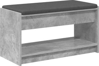 vidaXL Banco De Entrada Gris Concreto 83 X 38 X 45 Cm Vidaxl