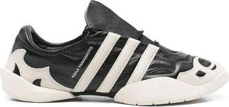 Yohji Yamamoto Sneakers in pelle con fiamme - Nero