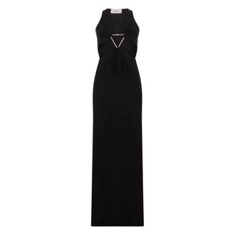 Coperni Maxi Dresses, female, Black, Size: S Cut-out Triangle Maxi Dress