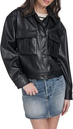 Levi's Faux Leather Shirt Jacket in Black at Nordstrom Rack, Size X-Small