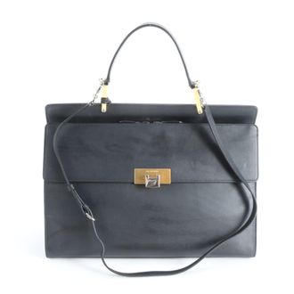 Balenciaga Black Leather Handbag Shoulder Bag Tote Bag (Pre-Owned)