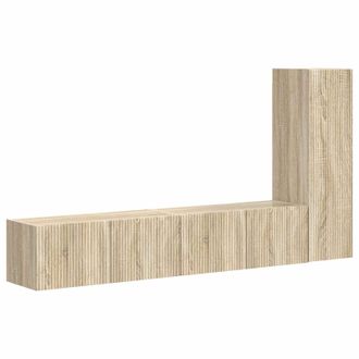 vidaXL Conjunto De Mueble De Tv Montaje En La Pared 3 Pcs Roble Sonoma Vidaxl