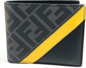 Fendi Black Yellow Pvc Leather Wallet (Bi-Fold) (Pre-Owned)