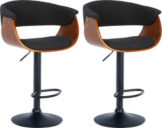 Clp Set De 2 Taburetes De Bar Vestal Nogal/negro Tela