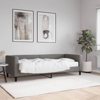 vidaXL Sof&aacute; Cama Con Colch&oacute;n Tela Gris Oscuro 80x200 Cm Vidaxl
