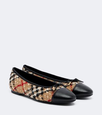 Burberry Burberry Check boucl&eacute; ballet flats