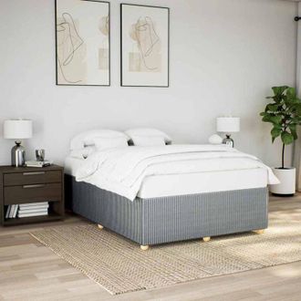 vidaXL Cama Sin Colch&oacute;n Tela Gris Claro 140x190 Cm Vidaxl