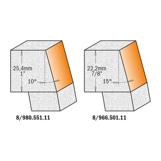CMT 880.551.11 Fresa Para Biselar Con Rodamiento Hw S=12,7 D=28,5x25,4 A=10&deg;