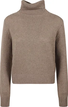 Be You Ribbed High Neck Cropped Knit Sweater