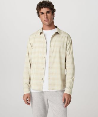 Vuori Clothing Long Sleeve Plaid Button Down Shirt | Sandalwood | Medium