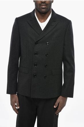 Celine Wool Double-Breasted Jacket With Peak Lapel size 48