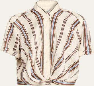 A.L.C. Leonore Gathered Linen Top