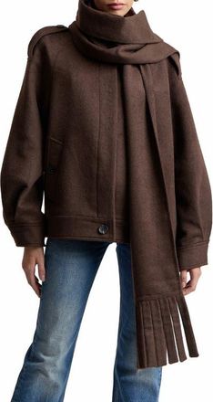 Avec Les Filles Oversized Coat with Detachable Scarf in Sable at Nordstrom, Size X-Large