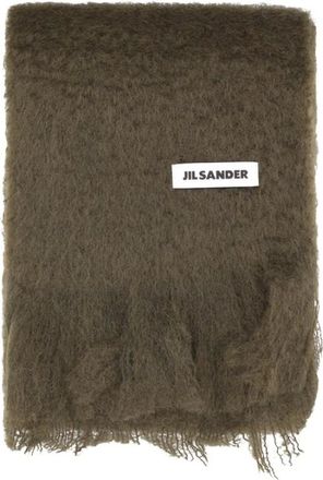 Jil Sander Effen sjaal - Heren - Accessoires - Groen - Maat: ONE Size Wol
