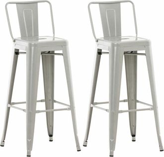 Clp Set 2x Taburetes Mason Plateado